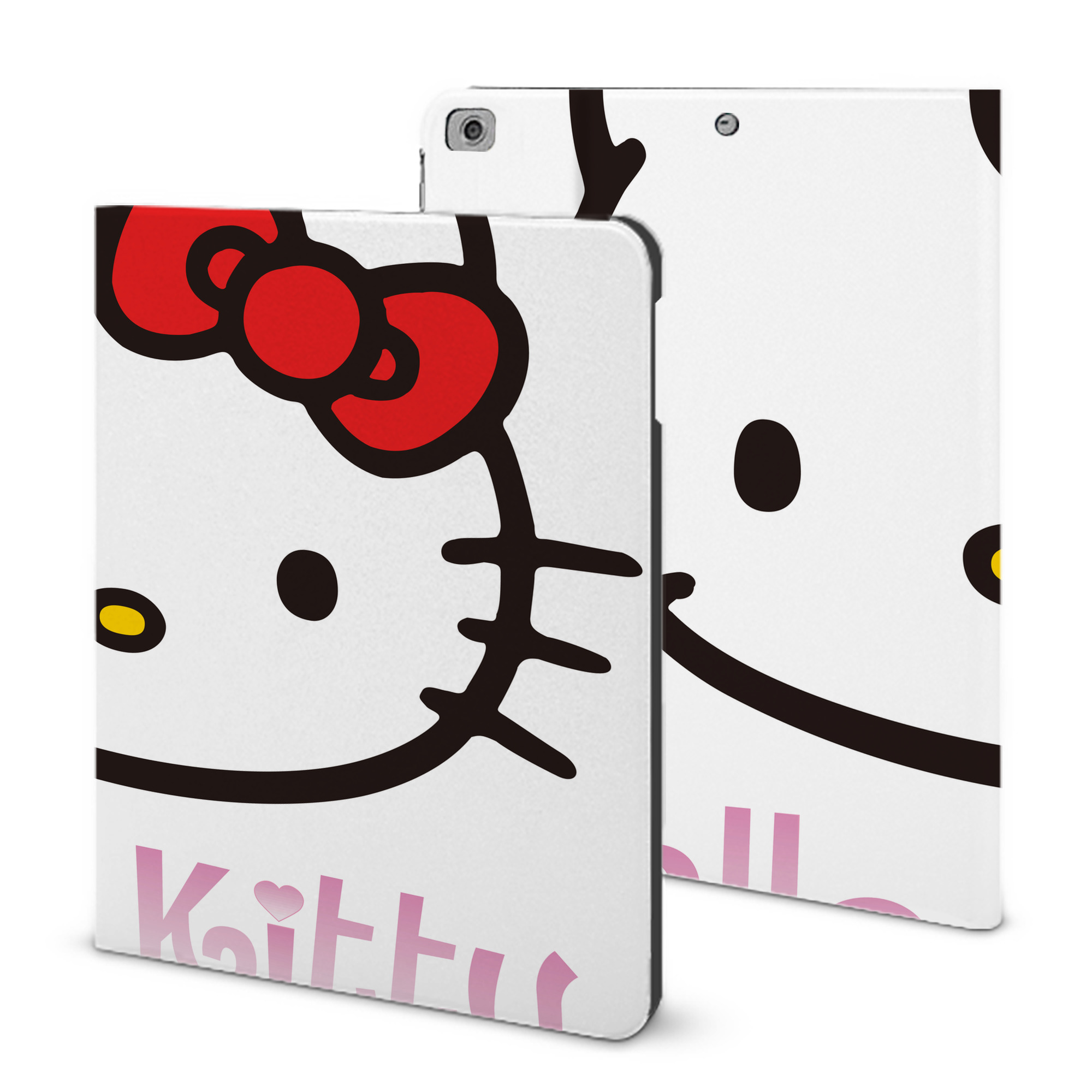 （画像用） Hello Kitty ハローキティ IPad ケース ブック型 PUレザー TPU 耐衝撃 軽量 薄型 ペン収納なし 全面保護 IPad 各モデル対応
